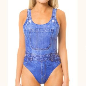 Shinesty Jeankini Denim Print One Piece Swimsuit